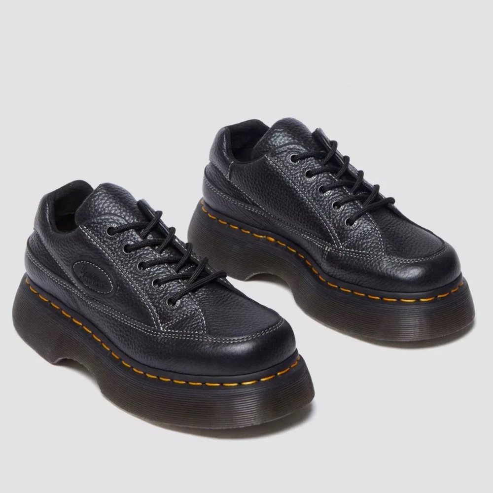 Dr. Martens BUZZ 5-EYE MILLED NAPPA LEATHER SHOES — Black, US Size 9